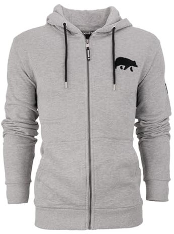 FORSBERG Zip-Hoodie mit Frottee Logo, Frontzipper, geräumige Bauchtaschen, Farbe:grau, Größe:M