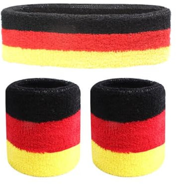 Regenbogen Schweissband Set，3 Stück Sport-Stirnband schweissband Schweißbänder Set Armband-Set für Kinder Herren Damen Sportband Basketball Tennis Workout