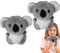 Koala Porte-clés koala en peluche | Lot de 2 pendentifs amusants koala | drôle | Porte-clés en peluche mignon, porte-clés unique en peluche, gris, Siehe Beschreibung