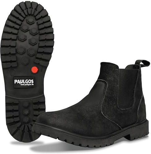 PAULGOS Herren Chelsea Boots, Stiefeletten Größe 47, schwarz