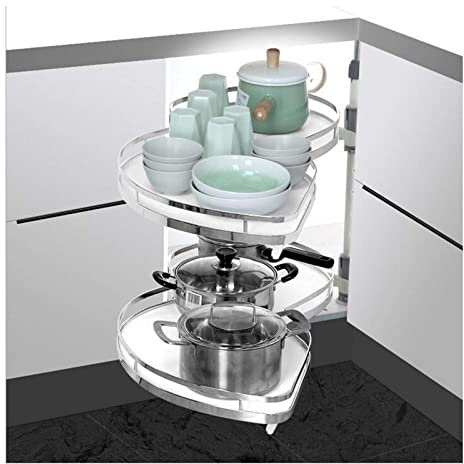 YYLDPFDC Blinder Eckauszug für Küchenschränke für 900-mm-1000-mm-Schränke, ausziehbare Schrank-Eckregale 495 x 865 x 420 mm, Karussell-Lagerregal für 900-mm- oder 1000-mm-Eckunterschränke