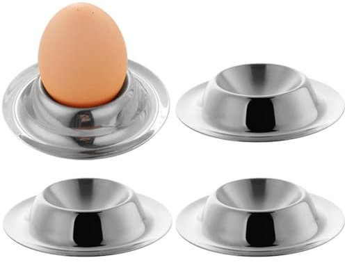 Keuyeo 4pcs Eierbecher Ei Tablett Edelstahl Weiche Gekochte Eierbecher Halter Stehen Ei Werkzeuge Eierbecher Halter Küche Werkzeuge