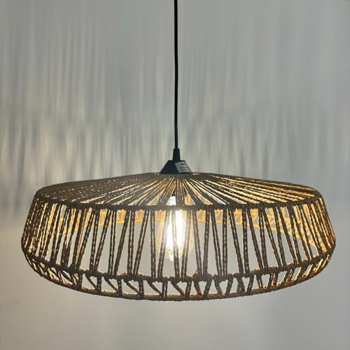CGC Lighting Indoor Ceiling lamp Shade Natural String Round Woven Easy fit Non Electrical (Medium Round) 50cm
