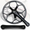 HZXQCVB 165mm Vierkantloch-Kurbelgarnitur Für Rennrad Aluminium-Legierung BCD130 Faltrad Kurbelarm-Satz Mit 45T/47T/53T/56T/58T Einzelkettenblatt(Black,56T)