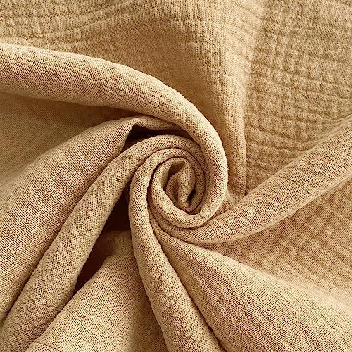 SYSUII 12 Stück Stoffservietten Baumwolle Musselin Servietten Stoff Tischservietten 43x43 cm Abwaschbare Servietten Tischdekoration für Partys Hochzeit Geburtstag Cafe Restaurant Küche-Braun