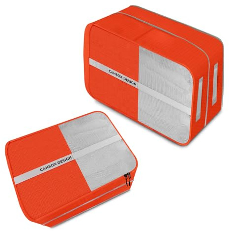 CANBOX Kompressions-Packwürfel 2er-Set – Erweiterbare, Wasserdichte Gepäckorganizer mit 50% Platzersparnis – Ultraleichte Reise-Essentials für Handgepäck & Rucksackreisende