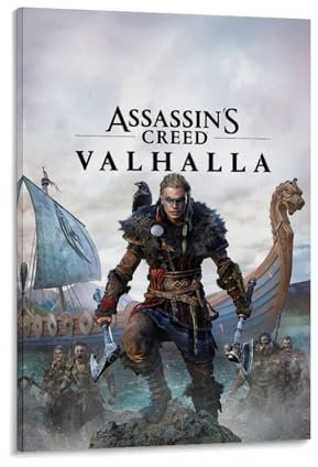 HEIWPMGY Assassin's Creed ValhallaPosterdruck, Gemälde, Leinwanddruck, Gemälde, dekorative Kunst, Wandkunst, Persönlichkeit, dekorative Kunst, Heimdekoration, Rahmenstil, 20 x 30 cm