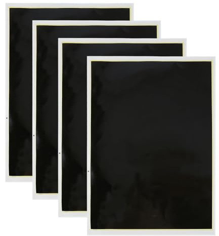 Tagtight 4 Stück Schwarzes Lasergravur Papier Markierungspapier, 39 X 27 cm Lasergravur Dimmpapier, Gravur-Testfokuspapier, für Glas, Metall, Keramik, Graviermaschine Zubehör