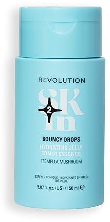 Revolution SKin, Bouncy Drops Hydrating Toner Essence, Hydratisierende Gesichtstoner-Essenz mit Vitamin B5, Glättet und polstert auf, Vegan und Tierversuchsfrei, 150ml