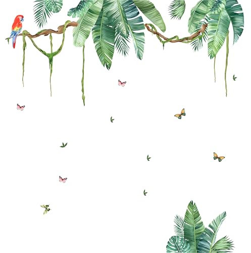 duoyif Pegatinas De Pared Planta Tropical Vinilos Pared Hojas Verdes Plantas Vinilo Adhesivo Pared Plantas Colgantes Hojas Decoracion Pared Cocina Salón Dormitorio Sala De Estar Oficina (Hojas verdes)