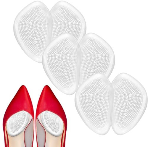 3 Paar Fusspolster Pads, Vorfuß Gelpolster,Silikon Pads,Einlegesohlen Vorfuß, Vorderfuß Schuheinlagen Antislip,für Gelpolster Vorderfuß Fersenschutz High Heels Schuhpads