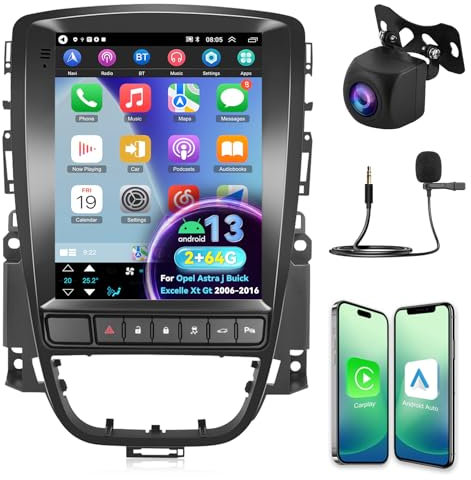 Android 13 Car Radio for Opel Astra j/Vauxhall Astra (Not Support ECO) 2006-2016, 9.7 inch Stereo Support Wireless Carplay & Android Auto/GPS/WiFi/Hi-Fi Audio/Bluetooth/FM RDS Radio/SWC