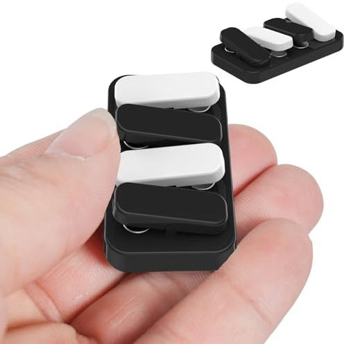Metal Fidget Slider EDC Fidget Clicker Fidget Toys Erwachsene (Schwarz & Weiß)