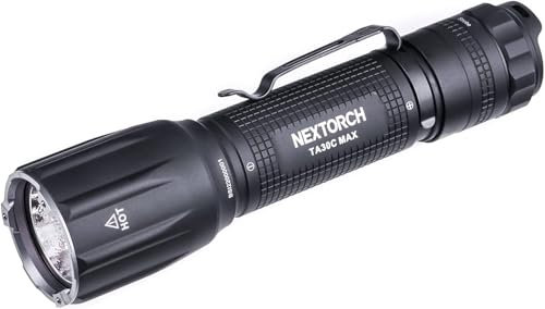 Nextorch TA30C MAX Tactical Flashlight Powerful Torch, Rechargeable Compact 3,000 Lumens Bright Llight with 5 Modes for Police Emergency Outdoor Camping Home Use