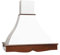 FHULLER Cappa Aurora Cappa da Cucina Rustica con Trave in Legno, 60x70x50 cm, Frassino Grezzo (Bianco)