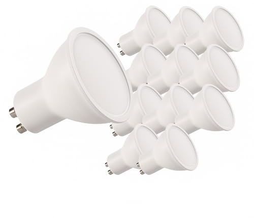 Kanlux 10x 1.2W = 10W Equivalent Incandescent Lamp Power PAR16 Light Source GU10 LED Light Bulbs Energy Saving Non Dimmable Spotlight Downlight (Cool White 6500k)