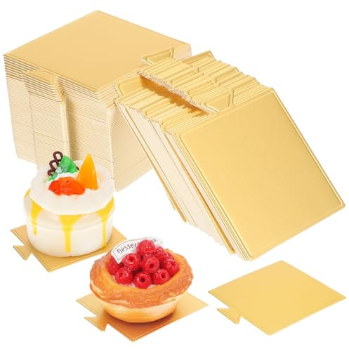 iplusmile 100hojas Para Tartas Bases Cuadradas De Cartón Para Tartas Pequeñas Bases Para Exhibir De Mousse Suministros Para Servir