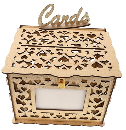FUNOMOCYA Scatola Di Legno Per Matrimonio Salvadanaio Per Soldi E Biglietti Di Nozze Scatola Per Matrimonio E Compleanni
