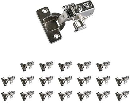 M.PASCUAL - Bisagra Cazoleta Ø35mm Recta con Brazo Corto, Freno y Base Clip – Pack 20 unidades