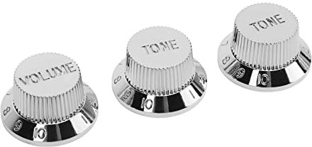 Estink Guitar Potentiometer Knob 3pcs Plastikfeiner Arbeit, Leicht zu Tragen für Gitarrenbass- und Verstärkerspieler (SILVER)