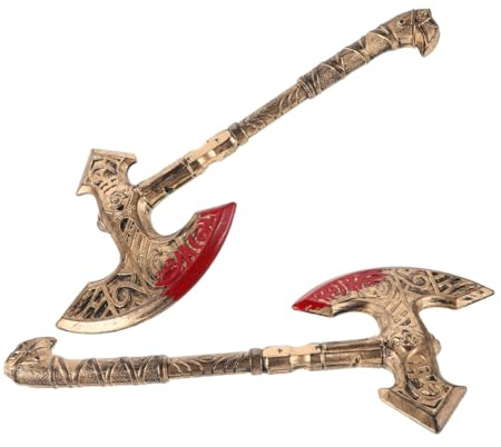 WRITWAA 2pezzi Asce Medievali in Plastica Retrò Vichinghe Per Cosplay Accessori Per Feste in Costume Halloween Per e Cavalieri
