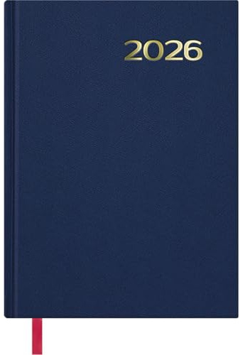 Dohe - Agenda 2026 Portugiesisch - Tagesansicht, Größe A5 (14x20 cm), Hardcover, 12 Monate Januar bis Dezember, Jahresplaner mit Lesezeichen - Sintra Blau