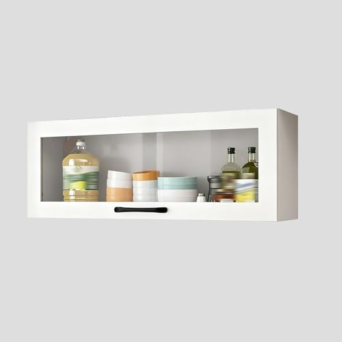 DIHRVTHC Küchenschrank-Wandregal mit Schiebetür, robuster Organizer für Utensilien, platzsparende Wandmontage für Küche, Speisekammer und Esszimmer(70cm)