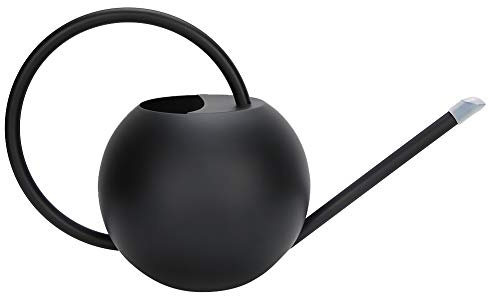 ANKROYU Annaffiatoio Premium in acciaio inossidabile Becco lungo da 1 litro Maniglia ergonomica Annaffiatoio per piante da interno ed esterno Nero 31x18x14 cm Attrezzo da giardino