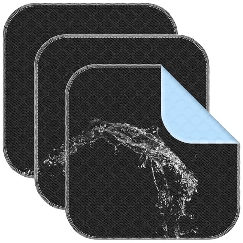 3 Stück Inkontinenzunterlage Waschbar 50x50 cm, Sitzauflage Wasserdicht und Saugstark, Betteinlagen Inkontinenz Waschbar für Rollstuhl Sofa Auto Bett, Wiederverwendbare Inkontinenz Bettunterlage