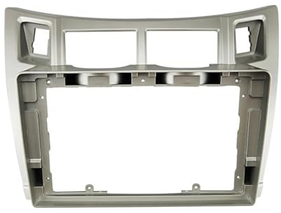 AJHJET Kit Montaggio Autoradio 9 Pollici per Toyota per Yaris per Vitz per Platz 2005-2009 2010 2011 2 DIN Car Stereo Radio Telaio Fascia Copertura Trim Kit Pannello Mascherina(d'Argento)