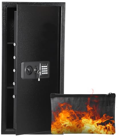 Garvee 95L Safe Tresor mit Zahlencode, Schlüssel & Feuerfester Tasche, Tresor für Zuhause / Hotel, Alarm, verstellbares Regal, Hotelsafes Bargeld, Schmuck & Dokumente, Wand-/Bodenmontage, 80*38*31CM