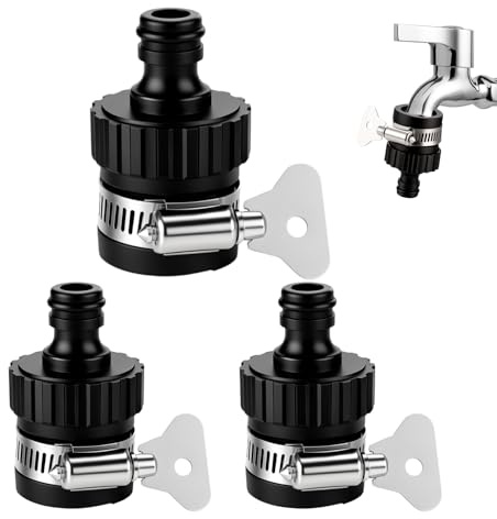 Zocipro 3 Pezzi Raccordi Universali per Rubinetto – Adattatore per Tubo da Giardino da 16 mm con Fascetta in Acciaio Inossidabile, per Cucina, Lavandino, Campeggio e Camper