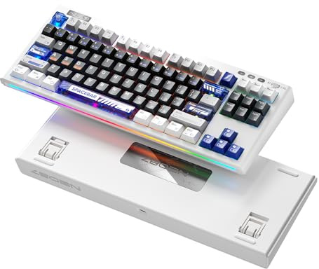 1ST PLAYER NEO87 Wireless TKL Teclado Mecánico Gaming, 80% Hot Swappable Custom Keyboard con 88Keys(87 Teclas Standard Layout+1*F13), Luz lateral RGB, 2.4 GHz/USB-C/BT5.0 (Thunderstorm)
