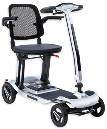 AeroMg Lightweight Folding Mobility Scooter with Magnesium Frame, 10 Mile Range, 12Ah Lithium Battery, Fast Charge, LCD Display & LED Headlight (Mercury)