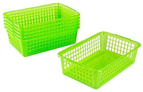 Kigima Aufbewahrungskorb 20 x 10 x 5,5cm 0,7 L 6er Set – Allzweckkorb aus robustem Plastik (BPA-frei) – Aufbewahrungsbox für Küche & Bad – Haushaltskorb zur Aufbewahrung – Korb für Aufbewahrung – Grün