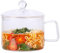 Mini Bols à pâtes en Verre avec Couvercle et poignée, 44 FL OZ/1,4 L en Verre pour Nouilles, Soupe, céréales, Fruits, sans BPA, Four Micro-Ondes