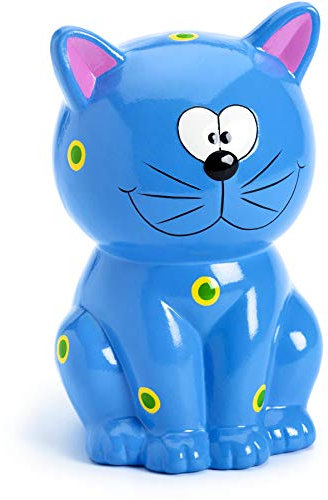 Mousehouse Gifts - Kinder Spardose - Katzen-Design - Geschenk für Jungen/Mädchen - Blau