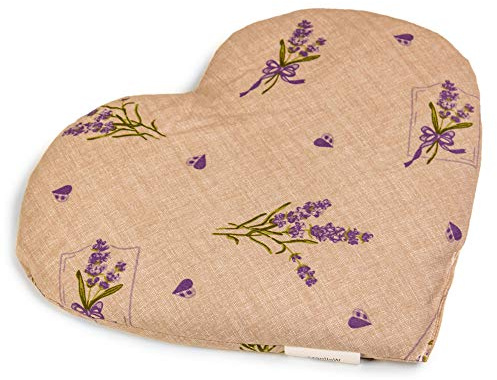 GIRAFFENLAND Bio-Dinkelkissen Herz - ca. 30x25cm Landhausstil Romantik - Wärmekissen - Körnerkissen - Ein charmantes Geschenk