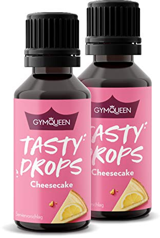 GymQueen Tasty Drops, Käsekuchen, 2x30ml, Flavour Drops ohne Kalorien