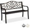 Relaxdays Gartenbank Antik 2 Personen, Balkon, Terrasse, Premium Rostschutz, Metallbank 90x127,5x63 cm, schwarz-bronze