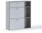 Skraut Home – Schuhschrank – 102 x 90 x 26 cm – Kapazität für 12 Paar Schuhe – 2 Flügeltüren + 1 Schublade – Windmodell – Zement/weißes Finish