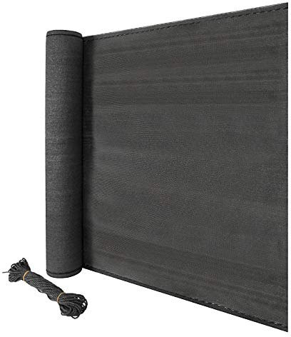 Laneetal Zaunblenden Schattiergewebe 150 g/m², Sichtschutz Windschutz Staubschutz Schattierwert mit Befestigungsschnur, für Garten Balkon Sportplatz Gelände, Anthrazit, 1,5x10m