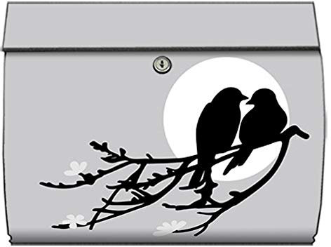 motivX-Ideenwerkstatt Briefkasten Swing Wandbriefkasten mit Motiv Vögel vor Mond