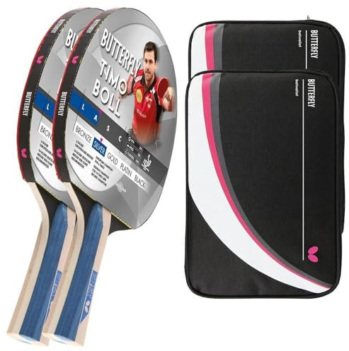 Butterfly® Timo Boll Silver Tischtennisschläger | Tischtennis Racket TT Hobbyschläger für ambitionierte Freizeitspieler | hochwertige Qualität | ITTF zertifizierter Addoy Belag | anatomische Griffform