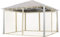 Moskitonetz für Gartenpavillon Sunset Deluxe 4x4 m - Polyester - Insektengitter inkl. Haken, mit Reißverschluss - Champagner