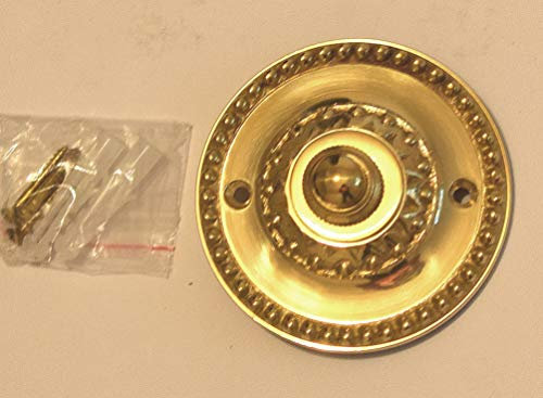 Graf von Gerlitzen Antik Messing Tür Klingel 1 Türklingel Klingelschild Klingelplatte Rund K127P-GE