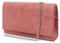 Pochette rosa cipria a busta donna elegante cerimonia borsa piccola a mano clutch borsetta con tracolla catena da sera matrimonio battesimi Tessuto scamosciato Rosa cipria