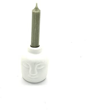 Kerzenhalter Kopf | weiß | inklusive Kerze 12 cm