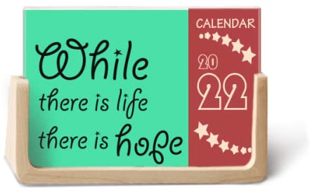 Inspirierender Spruch Hope Life 2022 Tischkalender Planer 12 Monate