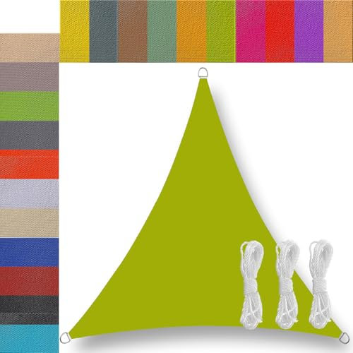 sun sail 4x4x4m waterproof triangle weather resistant breathable sail sun shade for garden shade pergola activities lawn canopy Yellow-green
